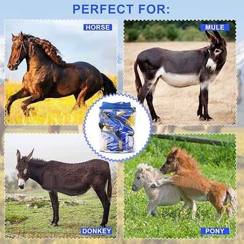 Miniatura 6 de GINDOOR Kit de 9 piezas de aseo de caballos, juego de cepillos para caballos con bolsa de mano, suministros de baño para caballos, esponja de baño,