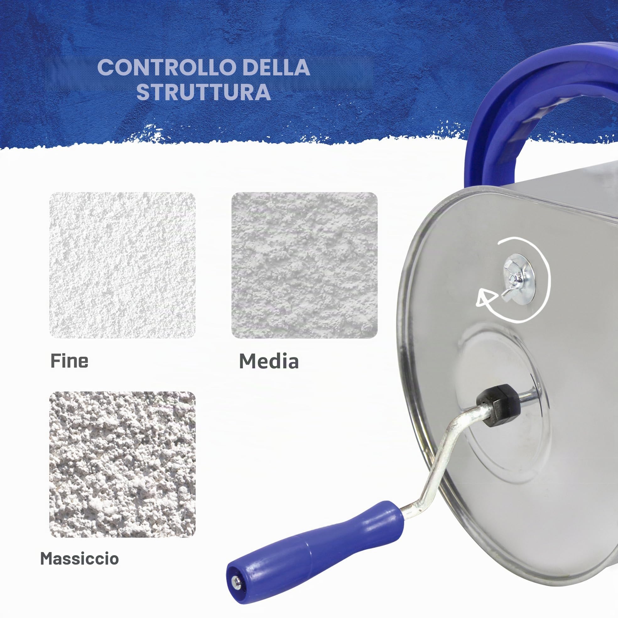 Faithfull Tyrolean Flicker Machine - Spruzzatore manuale in acciaio inox per rivestimenti murali interni ed esterni
