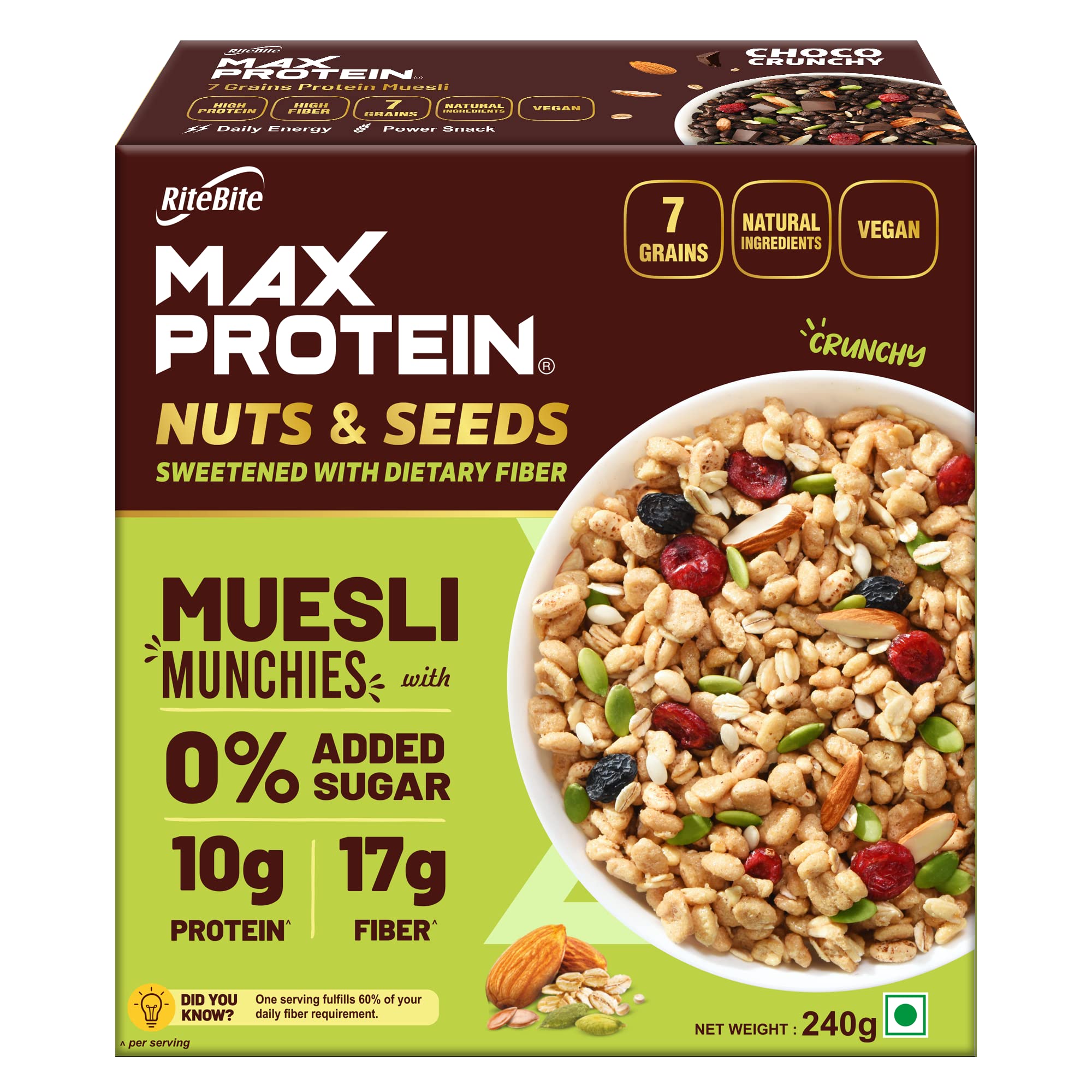 Muesli Munchies Nuts & Seeds (Pack of 1), 240g