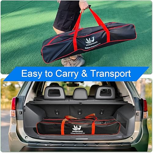 Miniatura 6 de Red de pickleball de tamaño reglamentario de 22 pies para entrada, pelotas al aire libre y bolsa de transporte portátil, marco de acero resistente a