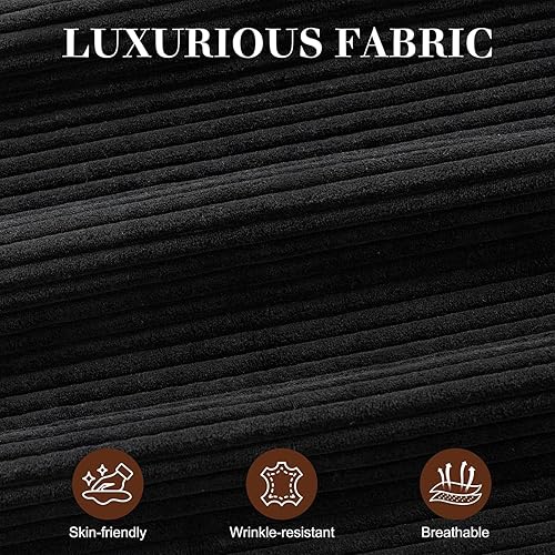 Miniatura 4 de JAMFLY Sofá modular en forma de L con otomana de almacenamiento, sofás pequeños para sala de estar, sofá tapizado de tela con otomana móvil para