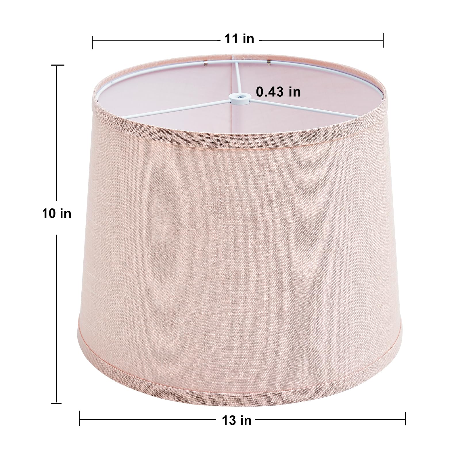 Lampshades Set of 2 for Table Floor Lamp, Drum Lamp Shades, 12.7" Top x 12.7" Bottom x 10" High, Natural Linen Hand Crafted, Lamp Shade Harp Holder Included