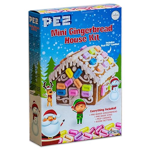 Pez Mini kit de casa de pan de jengibre de Navidad  Dulces de Pez real glaseado galletas prehorneadas etc  Todo incluido  7 onzas 698oz 1 paquete