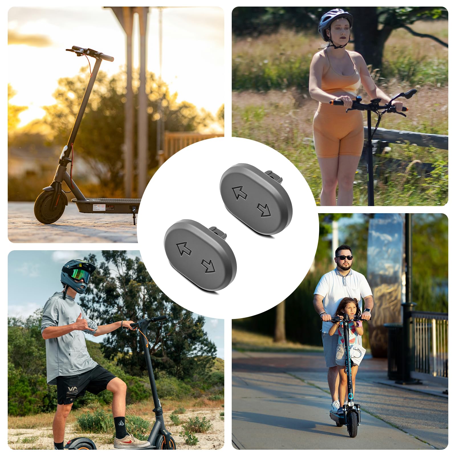 Przełącznik kierunkowskazów przycisk E Scooter dla Ninebot - przycisk do kierunkowskazów E Scooter akcesoria do kierunkowskazów rowerowych Kompatybilne z Ninebot E2 Pro/F2 Pro/G2 Max/F2/F2 Plus