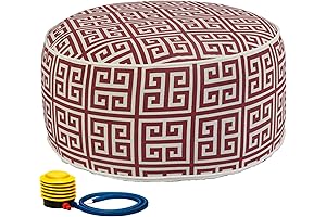 Kozyard Inflatable Foot Rest, Blow up Foot Stool Ottoman with Velvet Cover...