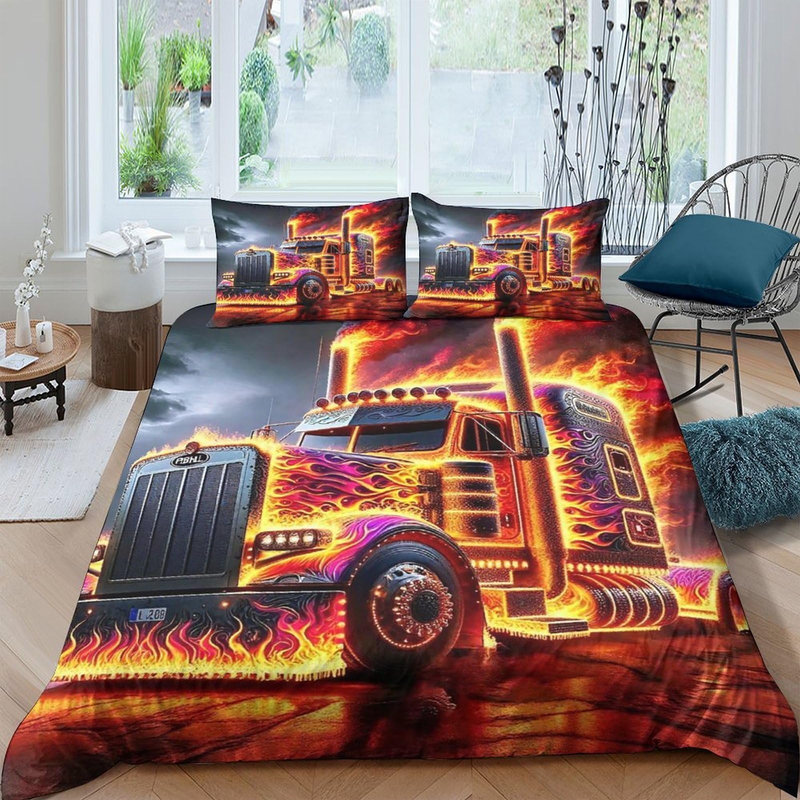 Housse de couette camion 3D avec zip pour en finir avec les couettes qui glissent du lit double