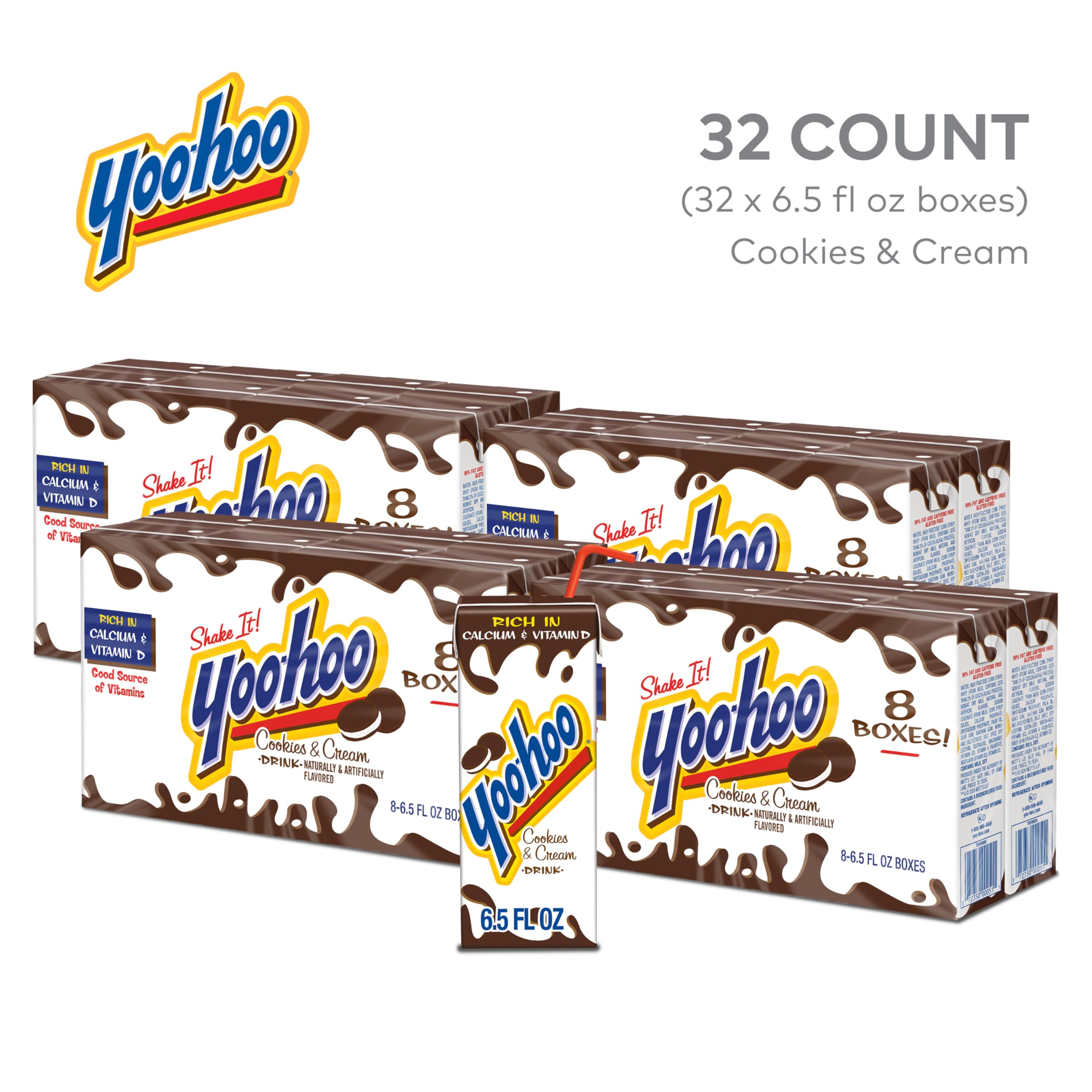 Yoo-hoo Cookies and Cream Flavored Drink 6 5 fl oz Boxes 32 Count 4 Packs of 8 Ready — view 4