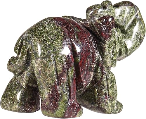 Vista 19 de Nupuyai Estatua de elefante de cristal curativo tallada a mano, escultura de escultura, manualidades, 1.5 pulgadas, opalita