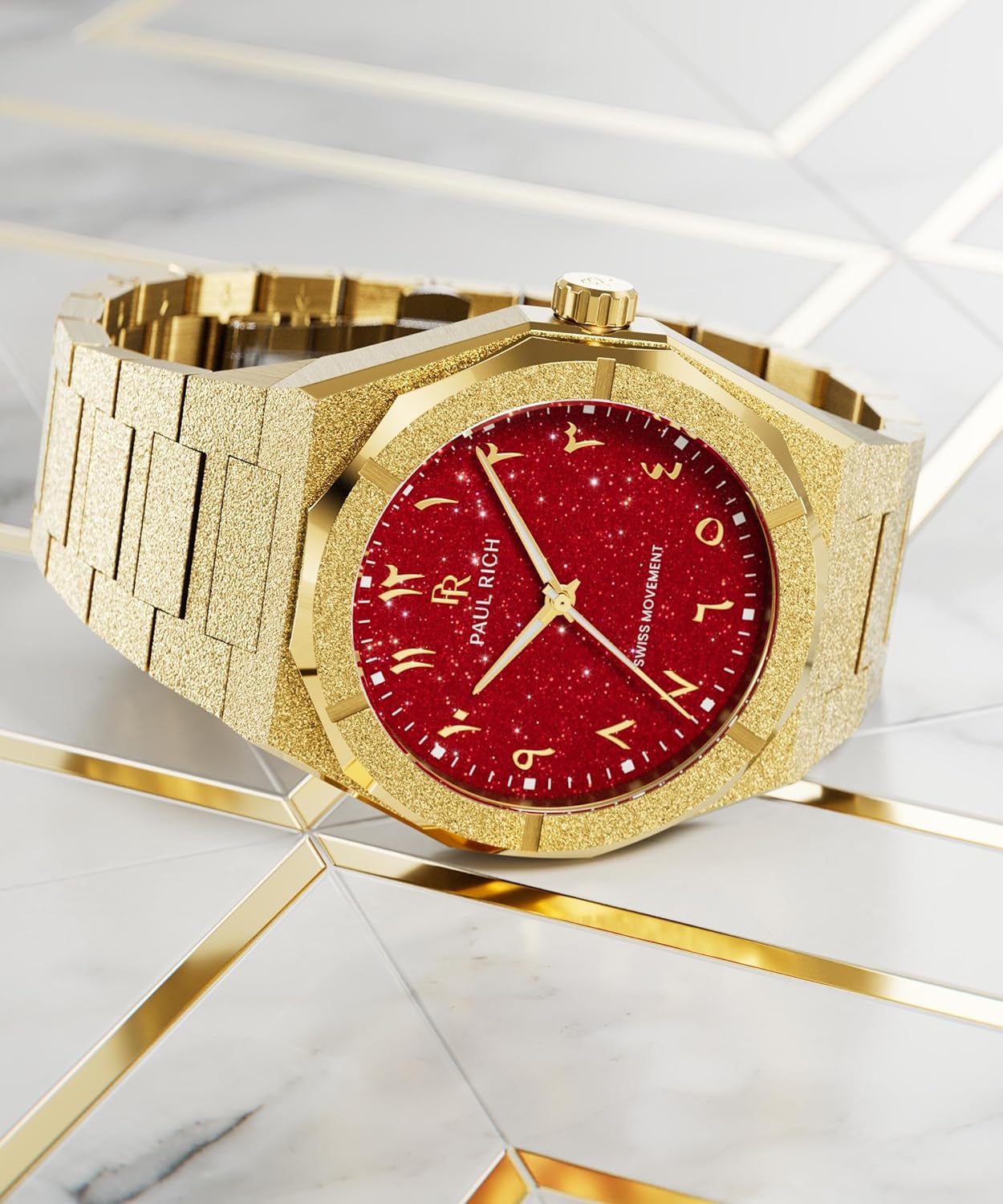 Paul Rich Men's Luxury Stainless Steel Watch - Rugged & Stylish Timepiece for Business, Gift, or Graduation - Fancy Analog Water Resistant Wrist Watch for Him - Frosted Star Dust II Arabic Dial - Image 5