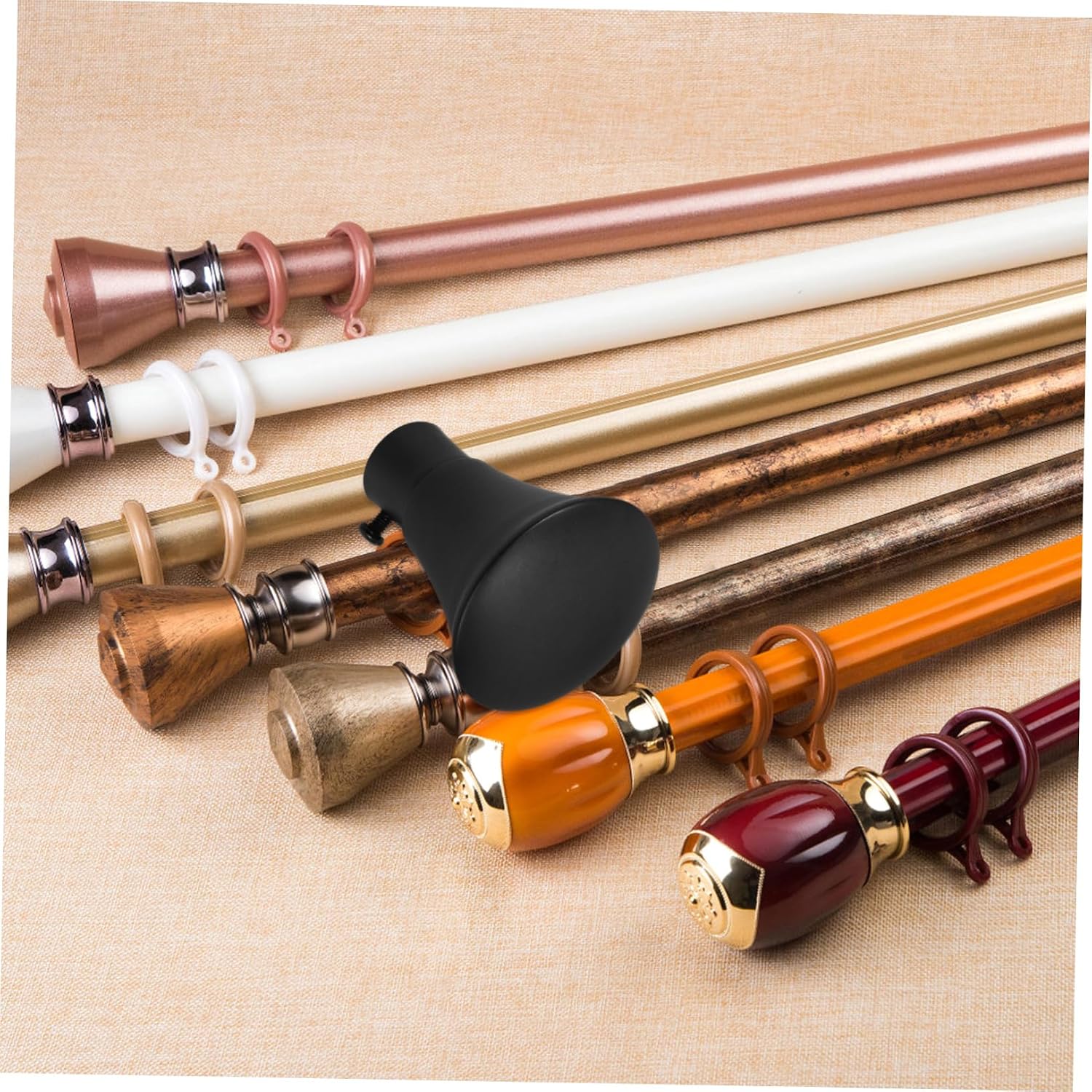 DOITOOL 2pcs Decorative Curtain Rods Cap Finials Finials for Home Decor Elegant Window Treatment Accessories to Style and Visual Appeal of Your Curtains