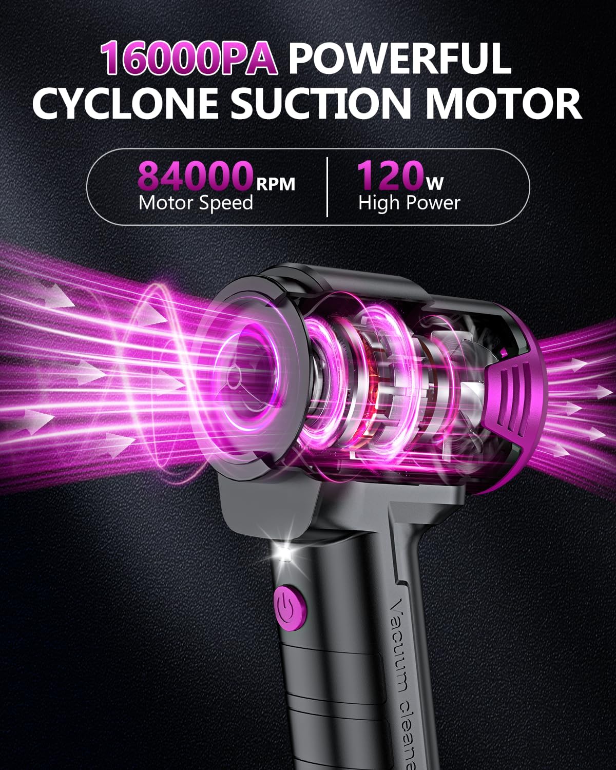 EYYA Handheld Vacuum Cordless, 16KPA High Power Portable Car Vacuum Cleaner & Air Duster, Hand Held Vacuum Cordless Rechargeable with Multi-Nozzles & 2 HEPA Filters for Car Home Office - Image 2