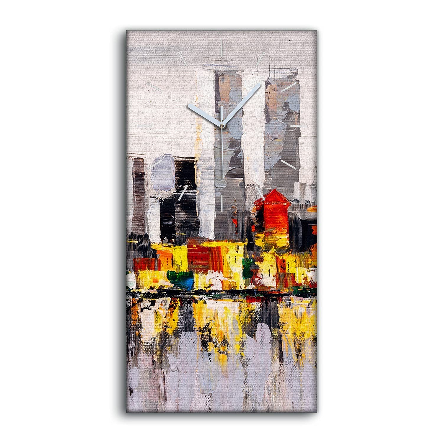 Horloge sur toile art moderne abstrait 30x60cm sans tic-tac