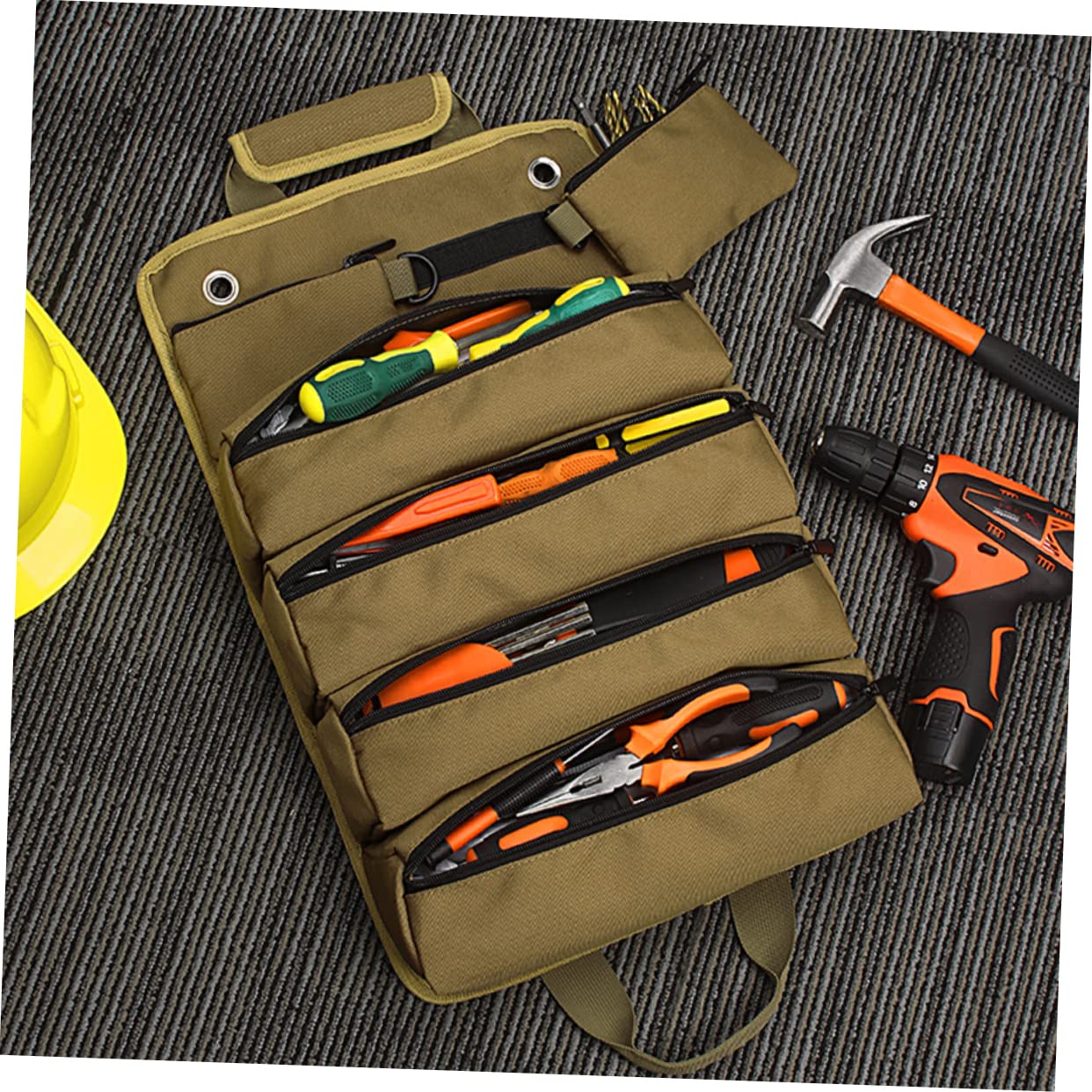 Veemoon Borsa Utensili Oxford Con Chiusura Cerniera Organizer Pratico Per Elettricisti e Falegnami Design e Compatto Resistente e Spaziosa Per Utensili e Accessori