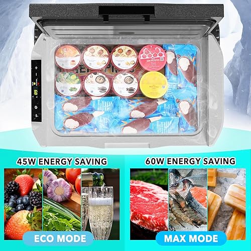 Miniatura 3 de Refrigerador portátil para automóvil de 42 cuartos de galón, refrigerador congelador de 12 voltios con ruedas, de -4  a 68 , enfriador eléctrico con