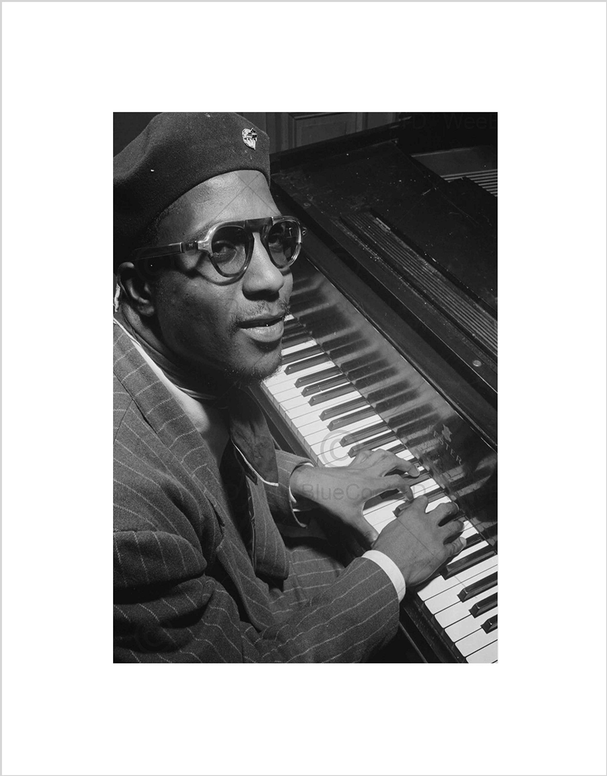 Wee Blue Coo Old Portrait Jazz Legend Thelonious Monk Cool Guy Wall Art Print