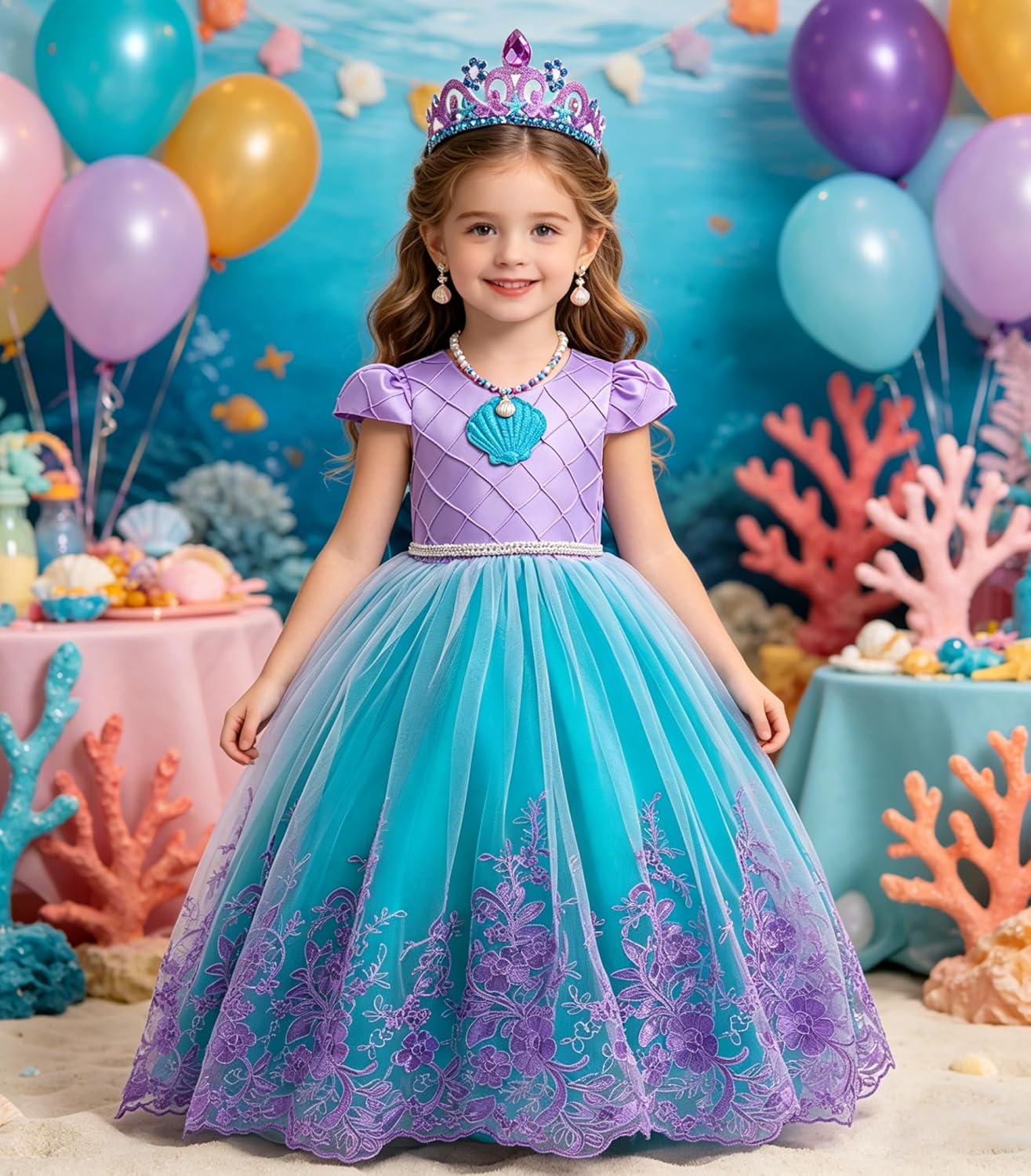 Girls Mermaid Princess Dress Kids Mermaid Costume Dress up for Ariel