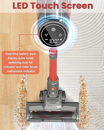 Miniatura 3 de Aspiradoras inalámbricas para el hogar, 500 W40 Kpa, potente aspiradora de succión inalámbrica, pantalla LED recargable de 40 minutos, tiempo de