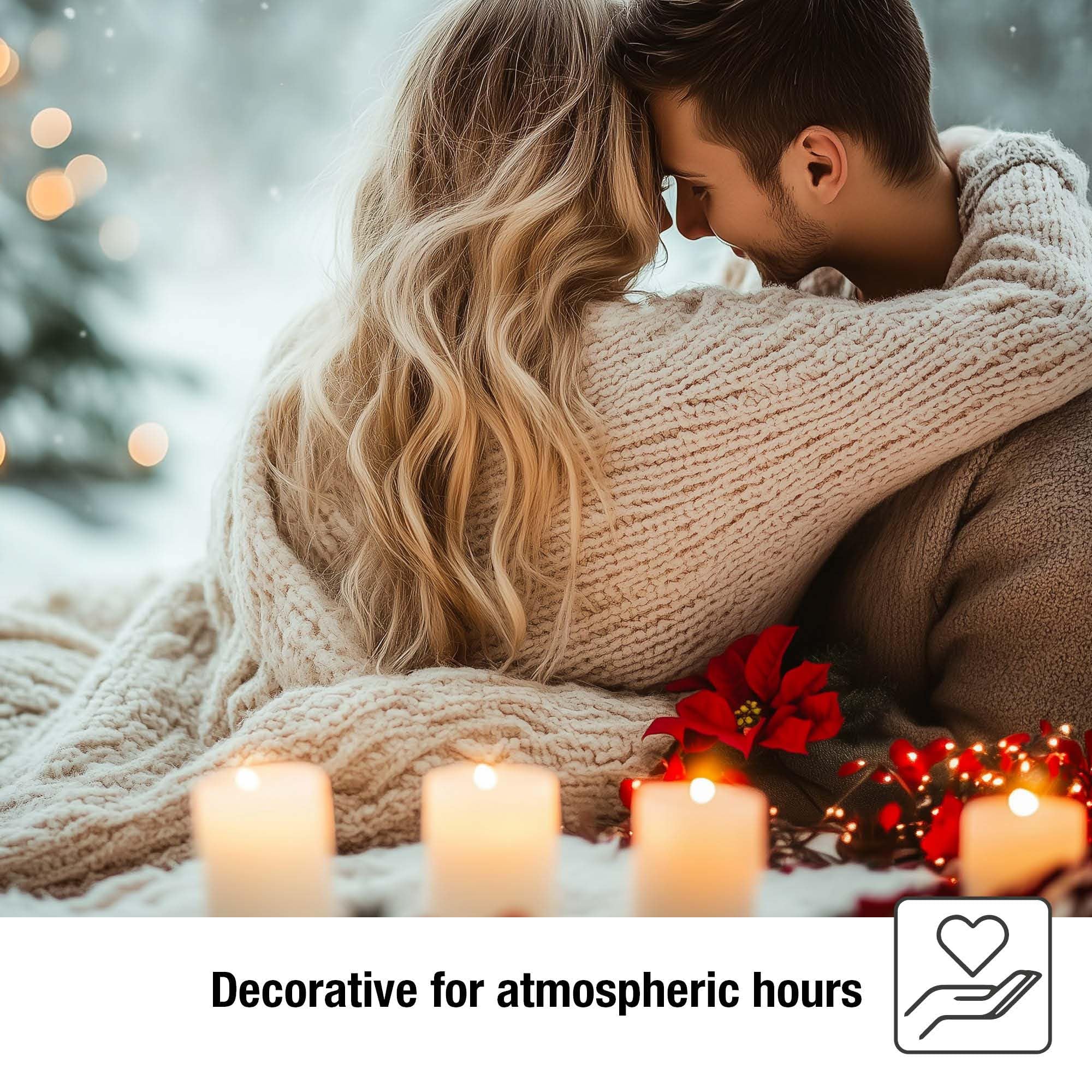 Hellum 6 candele a LED in vera cera, diametro 5 x 5 cm, funzionamento a batteria (6 x CR2032, incluse), per interni, decorazioni natalizie, candele di cera con LED bianco caldo 152760
