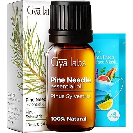 Gya Labs Pure Pine Essential Oil: Refreshing Scent for Aromatherapy, Mood Enhancement, and Cleaning