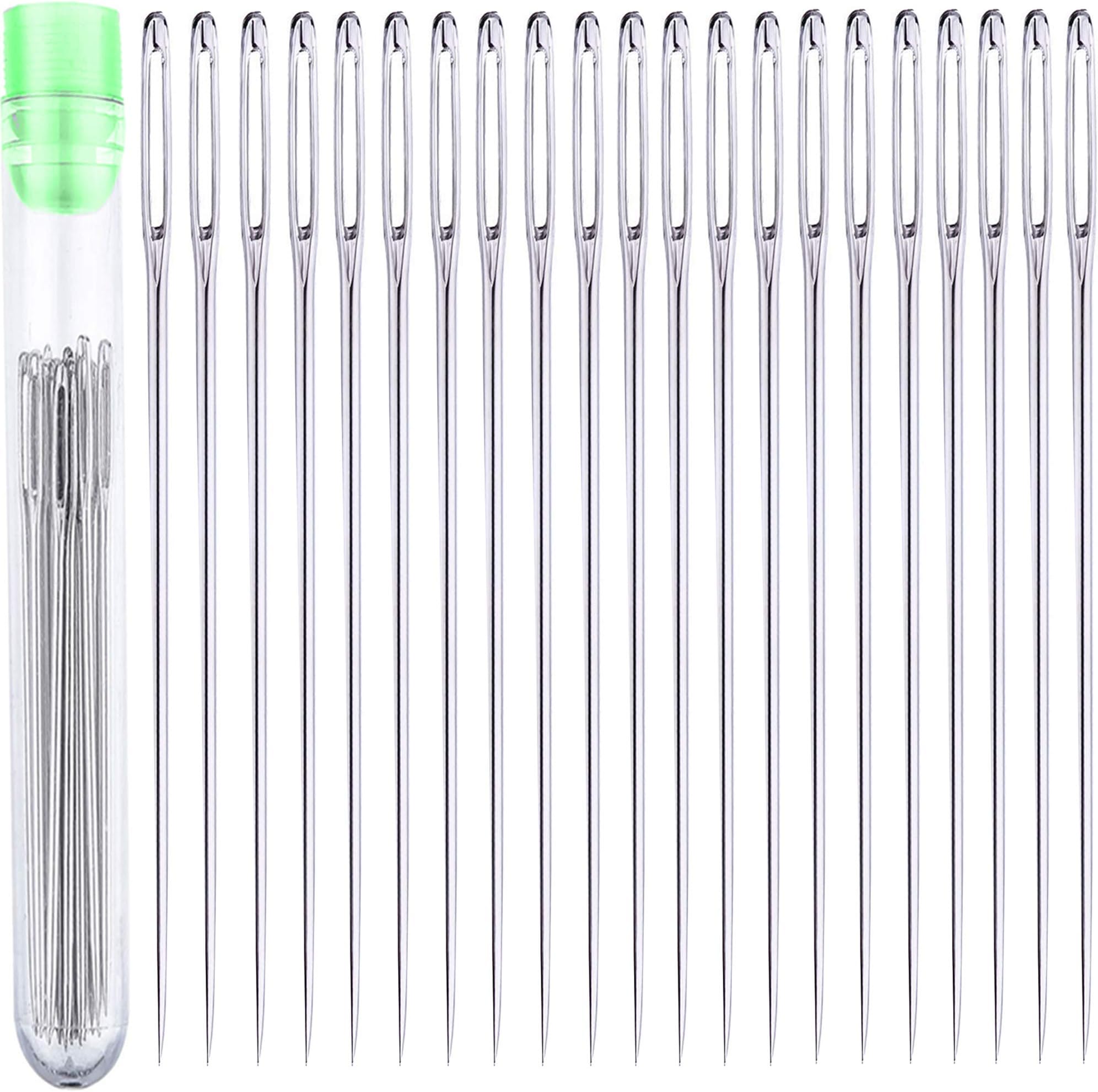 21 Big Eye Needles 60mm in Storage Tube
