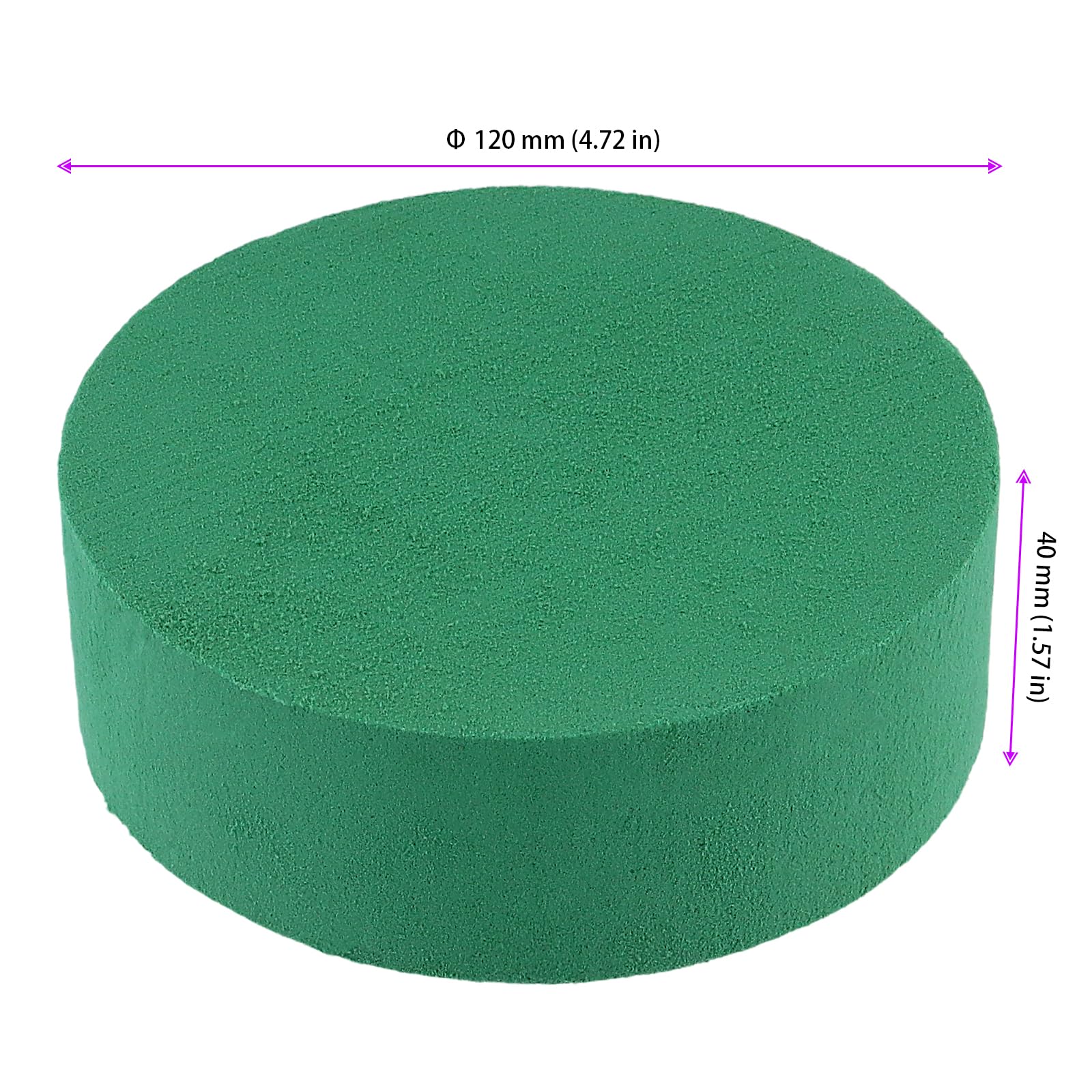 KEILEOHO 20 Unidades de Espuma Floral Redonda, 12 x 4 cm, Resina Fenólica, para Arreglos Florales, Bodas, Fiestas y Manualidades