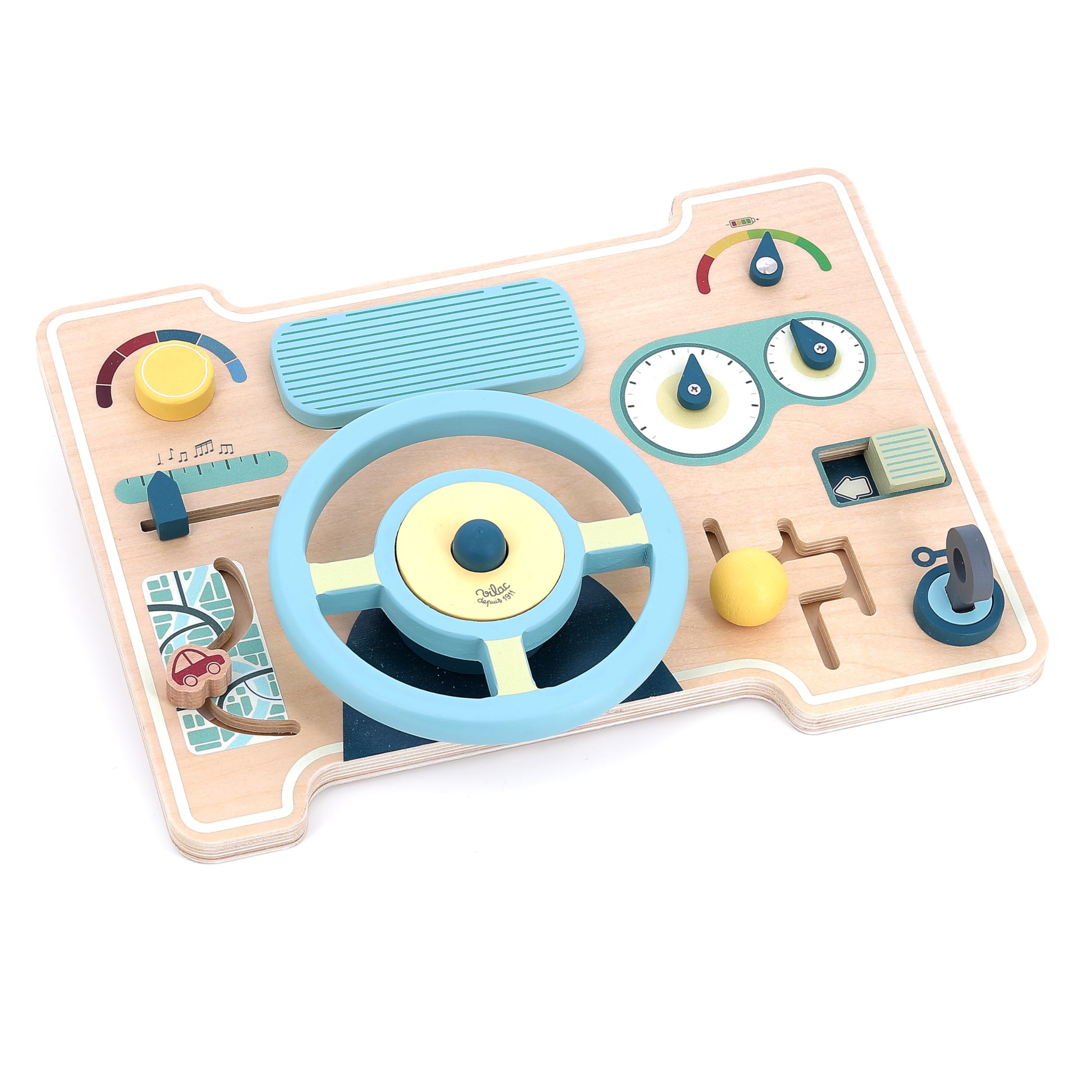 Vilac - Ma Première Voiture Tableau d'Activités - Bébés 12 Mois+