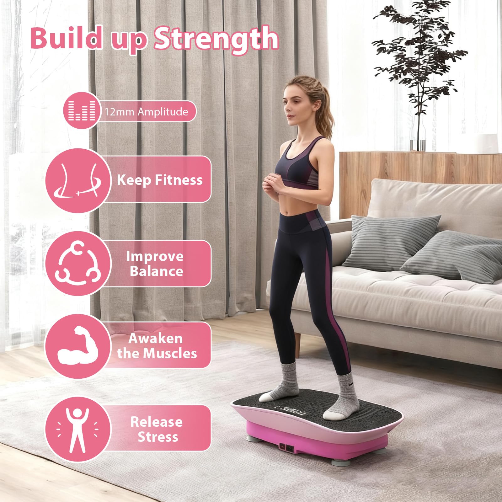 DORTALA Máquina de ejercicio con placa de vibración, plataforma vibratoria de fitness con control remoto, 10 velocidades, pantalla LED, tablero de máquina agitadora de entrenamiento de cuerpo completo