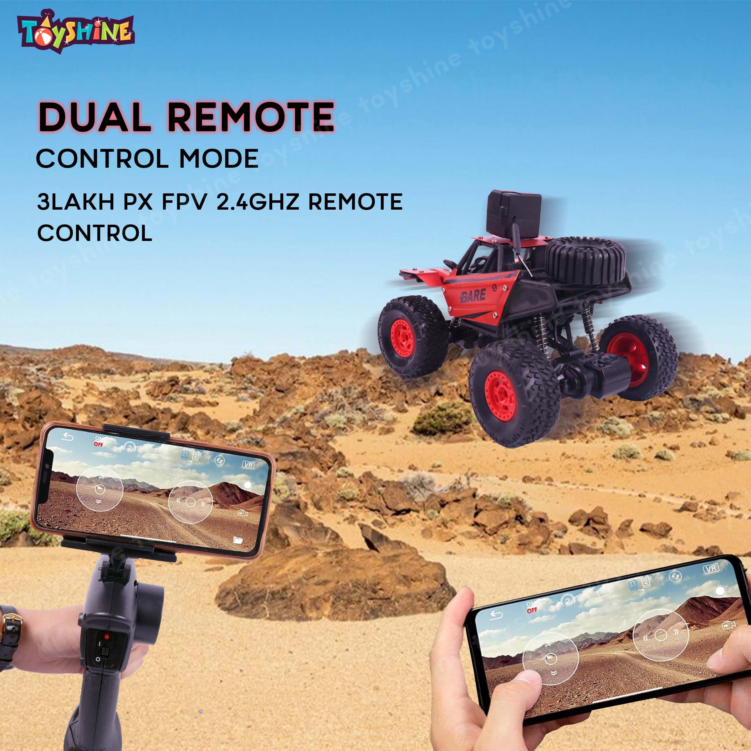 Toyshine 1:18 Scale Remote Control High Speed Alloy Off Road Rock  Crawler with WiFi Camera Remote Mobile Stand Fast Racing Vehicle Electric