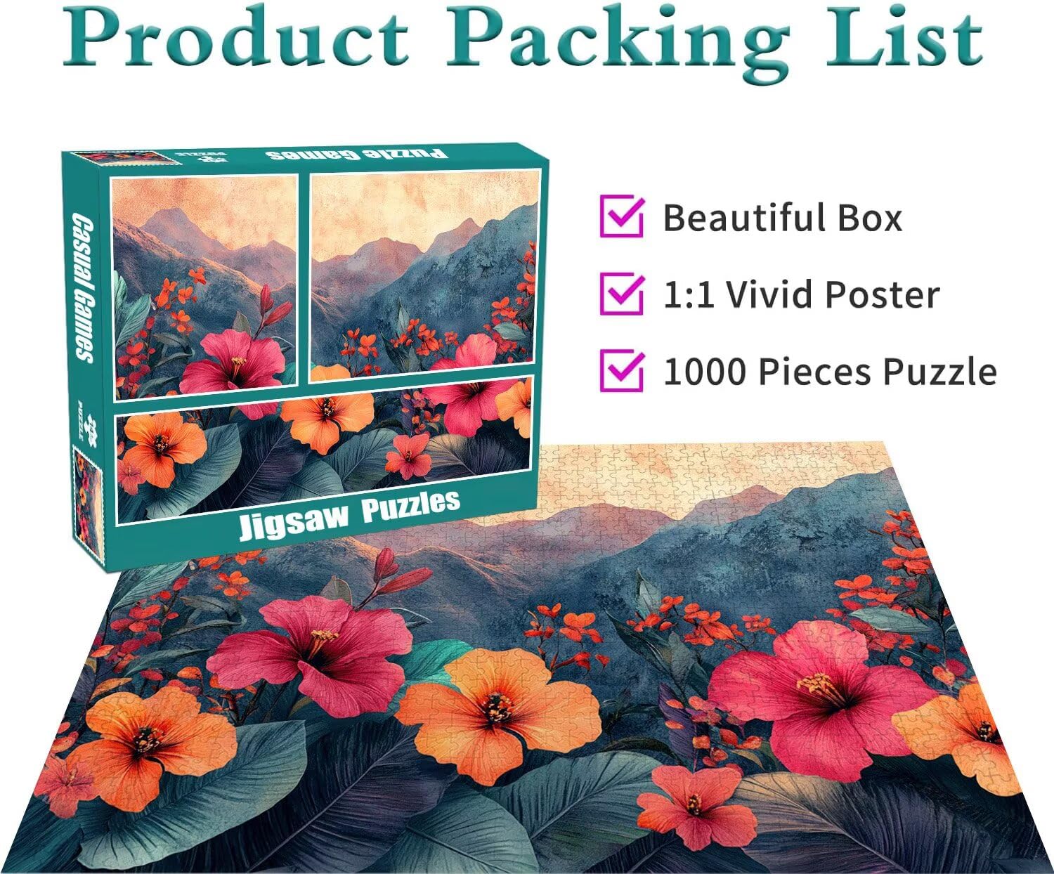 Blume Puzzle für Erwachsene Kinder Anspruchsvoll 5000 Teile Impossible Klassische Puzzles Schwer Anlage ab 8 9 10 Jahre Mädchen Jungen Jigsaw Kunst Educa,für Dekoration und Geschenke 105x156cm t-353