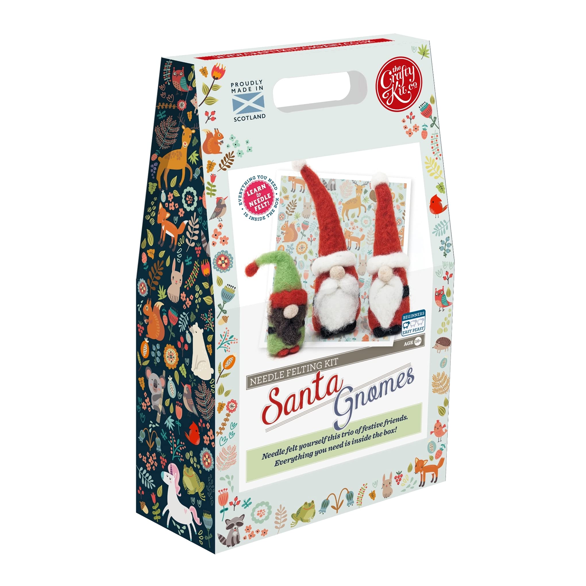 The Crafty Kit White Company Santa Gnomes Diy Needle Felting Craft Kit For Christmas Gifts Beginner-Friendly – Made In The Uk