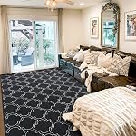 HOMORE Geometric Shag Rug for Bedroom, 5'x7' Rugs for Living Room, Soft Trellis Area Rug for Kids Nursery Dorm, Memory Foam Bedside Rug Indoor Floor Carpet, Gray/White