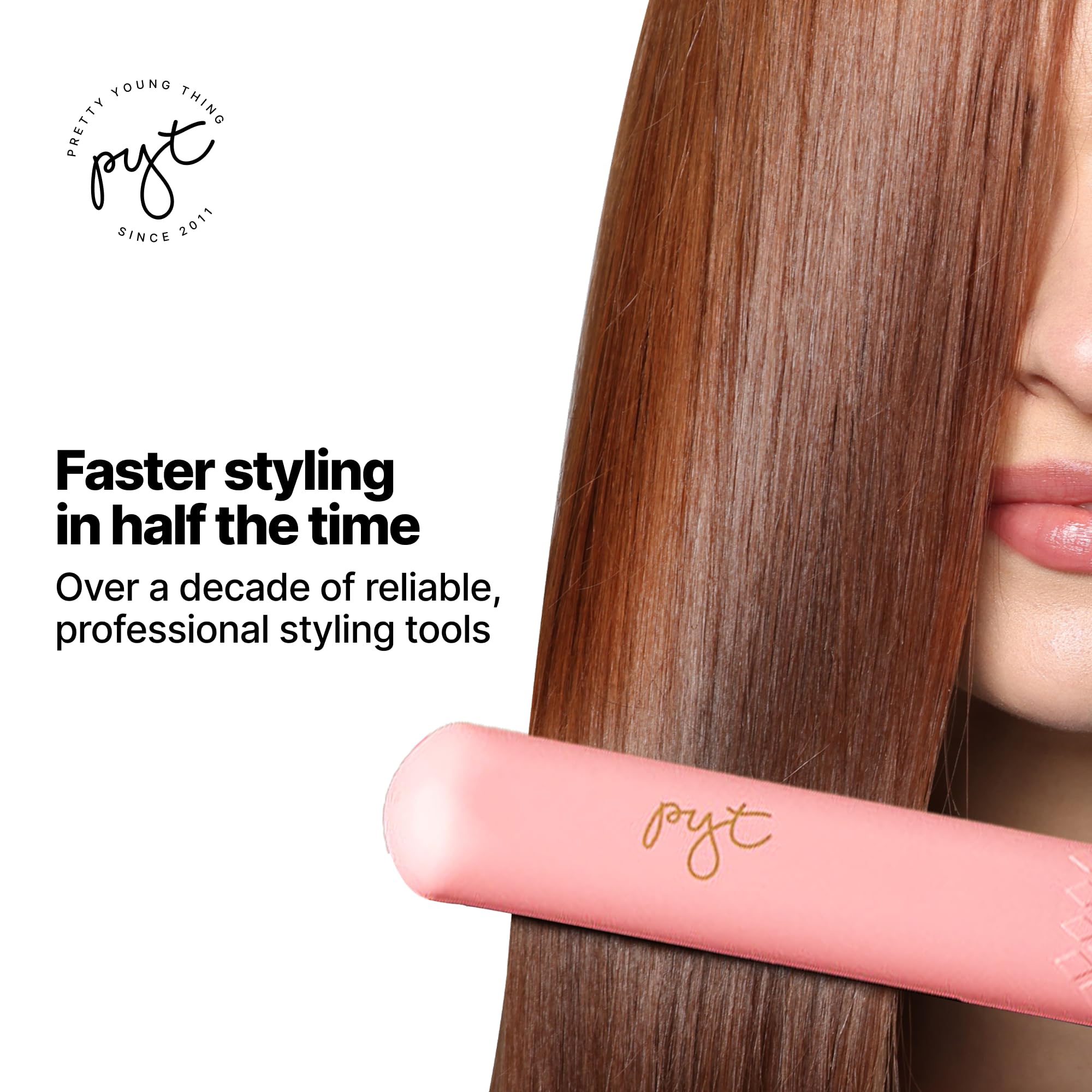 Pretty Young Thing PYT Ceramic Styling Tool in Bubble Gum Pink Ceramic Styler Deep Bubble Gum – PYTHair main image 3