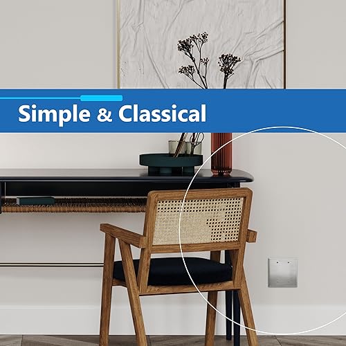 Vista 65 de LIDER Placa de pared de metal en blanco, cubierta de salida de acero inoxidable, resistente a la corrosión, tamaño mediano de 1 banda, 4.88 x 3.11