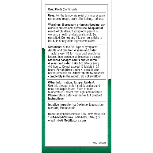 Miniatura 3 de BHI Skin - Remedio natural para el alivio del eccema 8 ingredientes activos calmantes para el cuidado de la piel homeopático, tratamiento natural