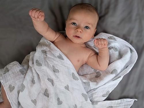 Miniatura 8 de Mantas de muselina para envolver  Manta transpirable y agradable a la piel para niñas y niños  Regalo perfecto para guardería y baby shower  47 x 47