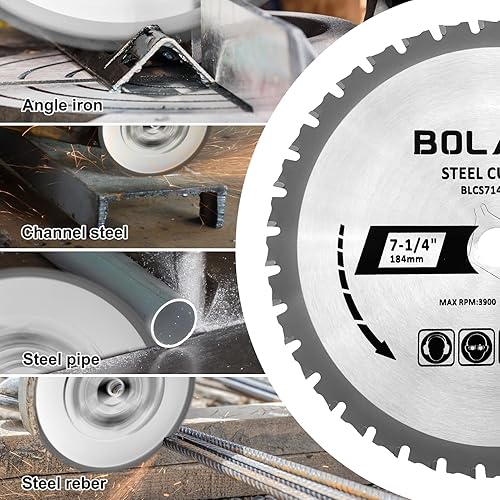 Miniatura 7 de BOLANC Hoja de sierra circular TCG de corte de aluminio de 10 pulgadas y 100 dientes con eje de 58 pulgadas