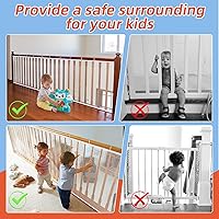 Vista 3 de Barandilla Guard de 10 pies de largo x 2.6 pies de alto, red de seguridad para cubierta a prueba de bebés, red de malla de balcón, malla de riel