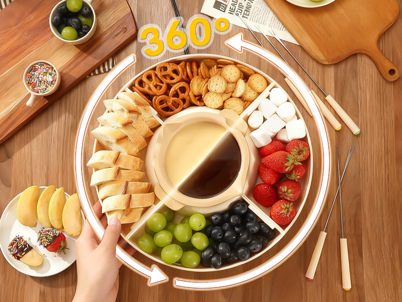 Amazon.com: LUSHYUM Chocolate Fondue Pot Set Electric Melting