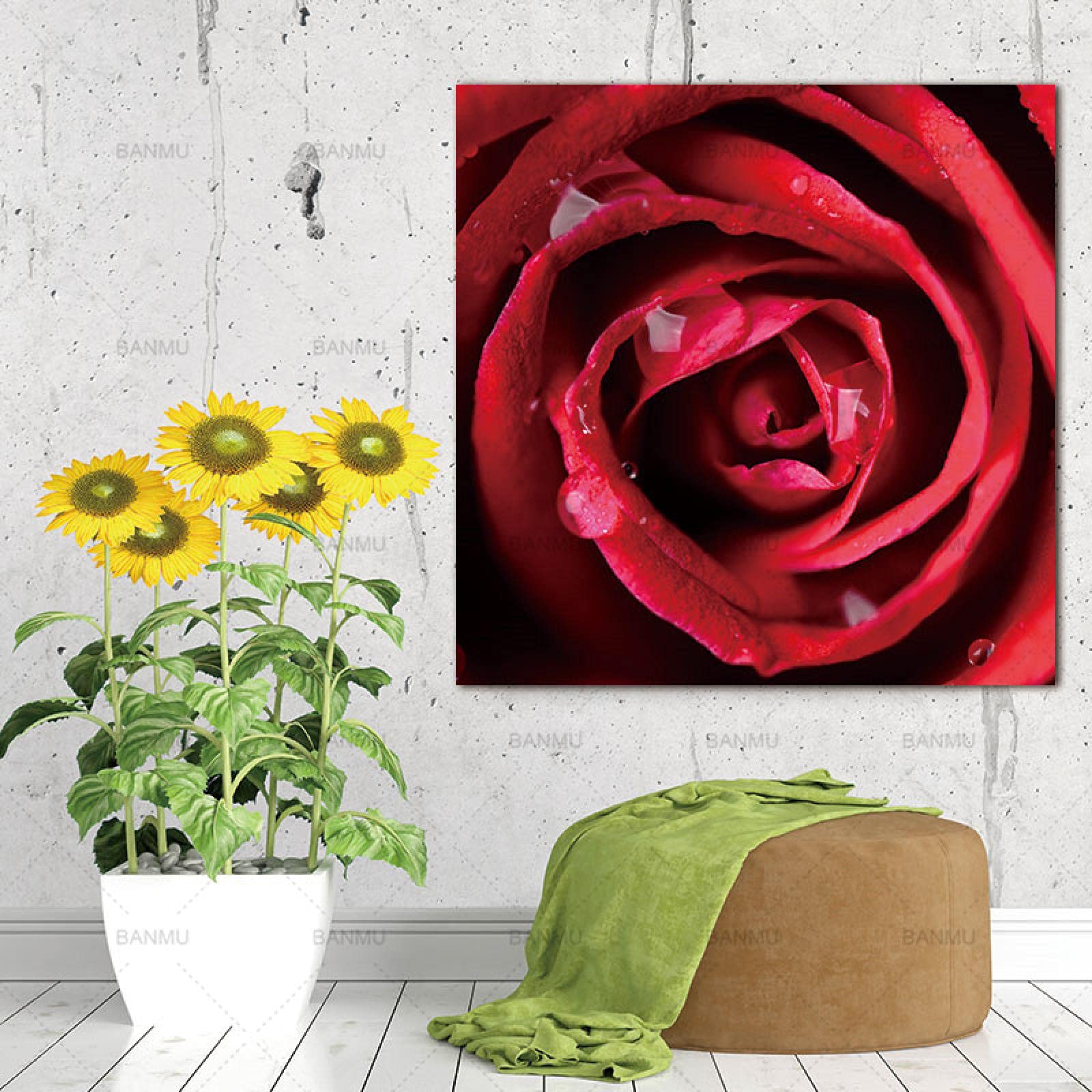 絵画　向日葵&薔薇 ひまわり》ゴッホの魂の収穫、花瓶に生けられた孤独の照明