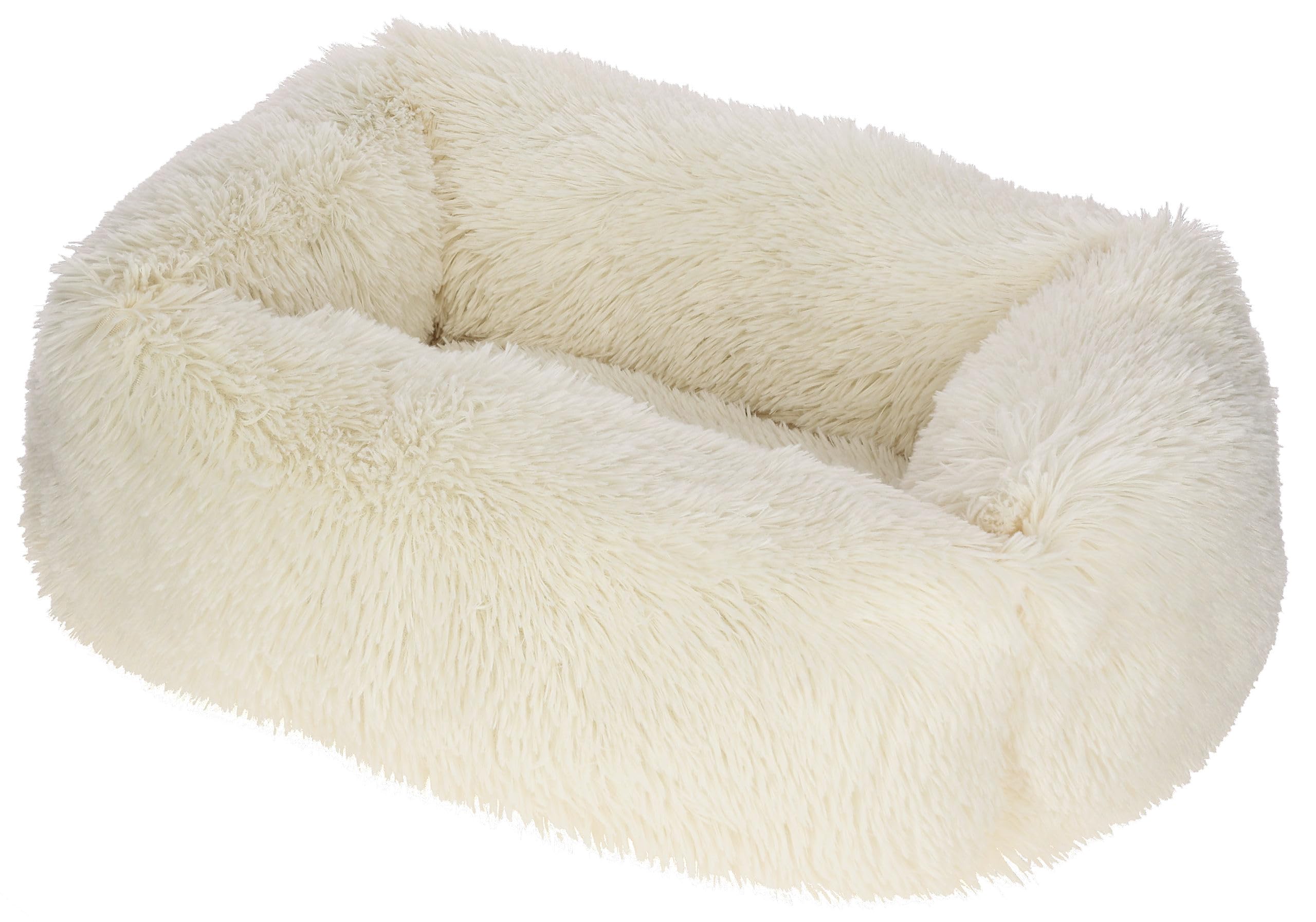 Kerbl Pet lit Douillet Fluffy, lit pour Chien, lit pour Chat, crème, 100x70x22 cm, Polyester, pour Chats, Base antidérapante, Rembourrage Moelleux