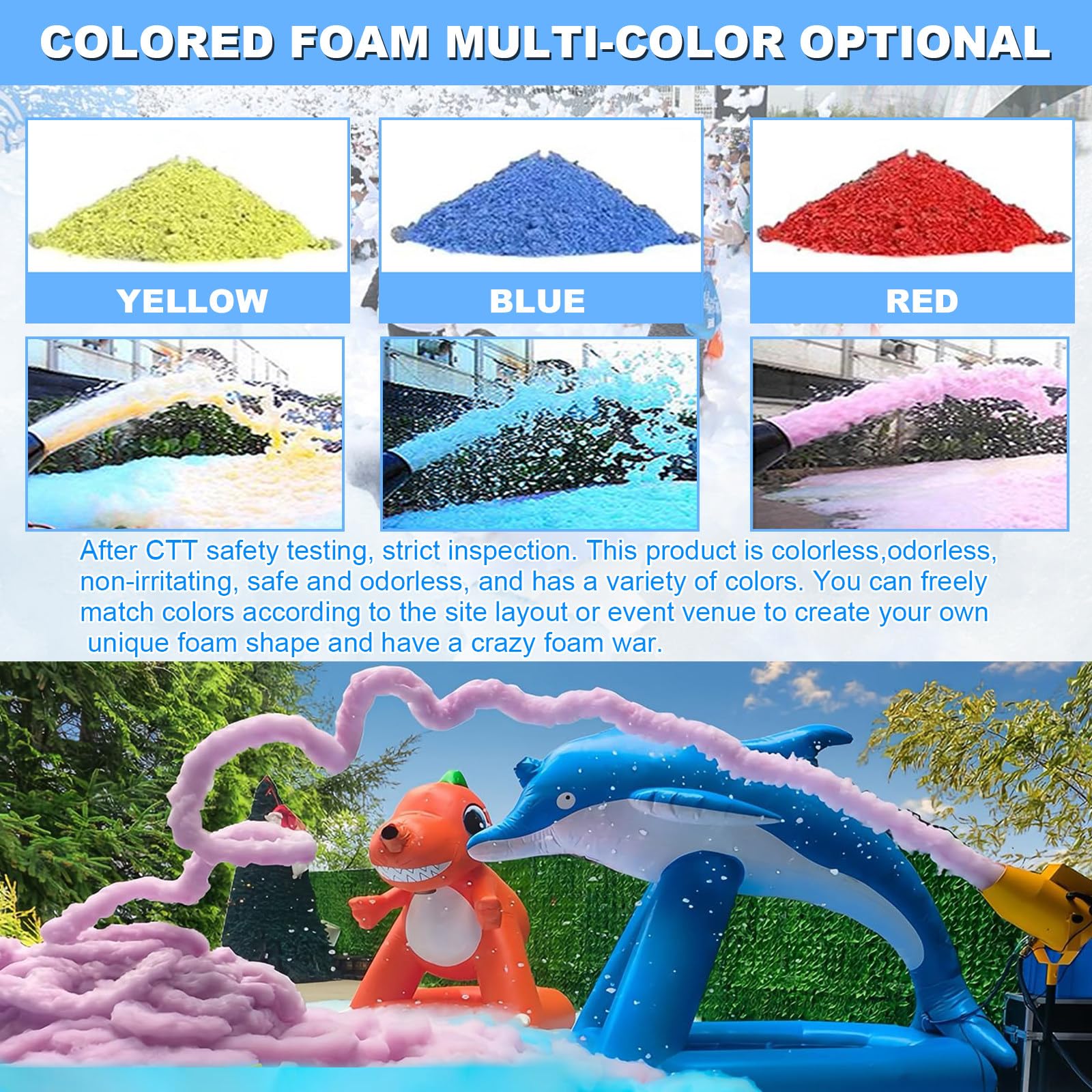 Große Bühnenschaummaschine | Party-Schaummaschine, Kinder-Schaummaschine, Sprühdistanz Kann 6–10 M Erreichen, Geeignet Für Garten, Pool, Innenbereich, Feier Und Hinterhofaktivitäten,Yellow