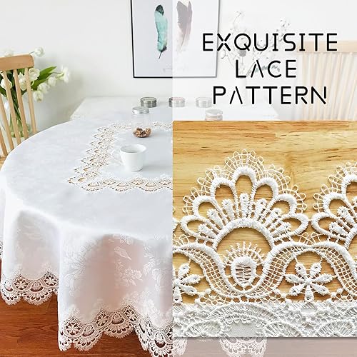 Miniatura 4 de Juego de 2 manteles individuales de encaje de poliéster para mesa de comedor, estilo granja, para otoño, boda, hotel, cocina, 12 x 18 pulgadas,