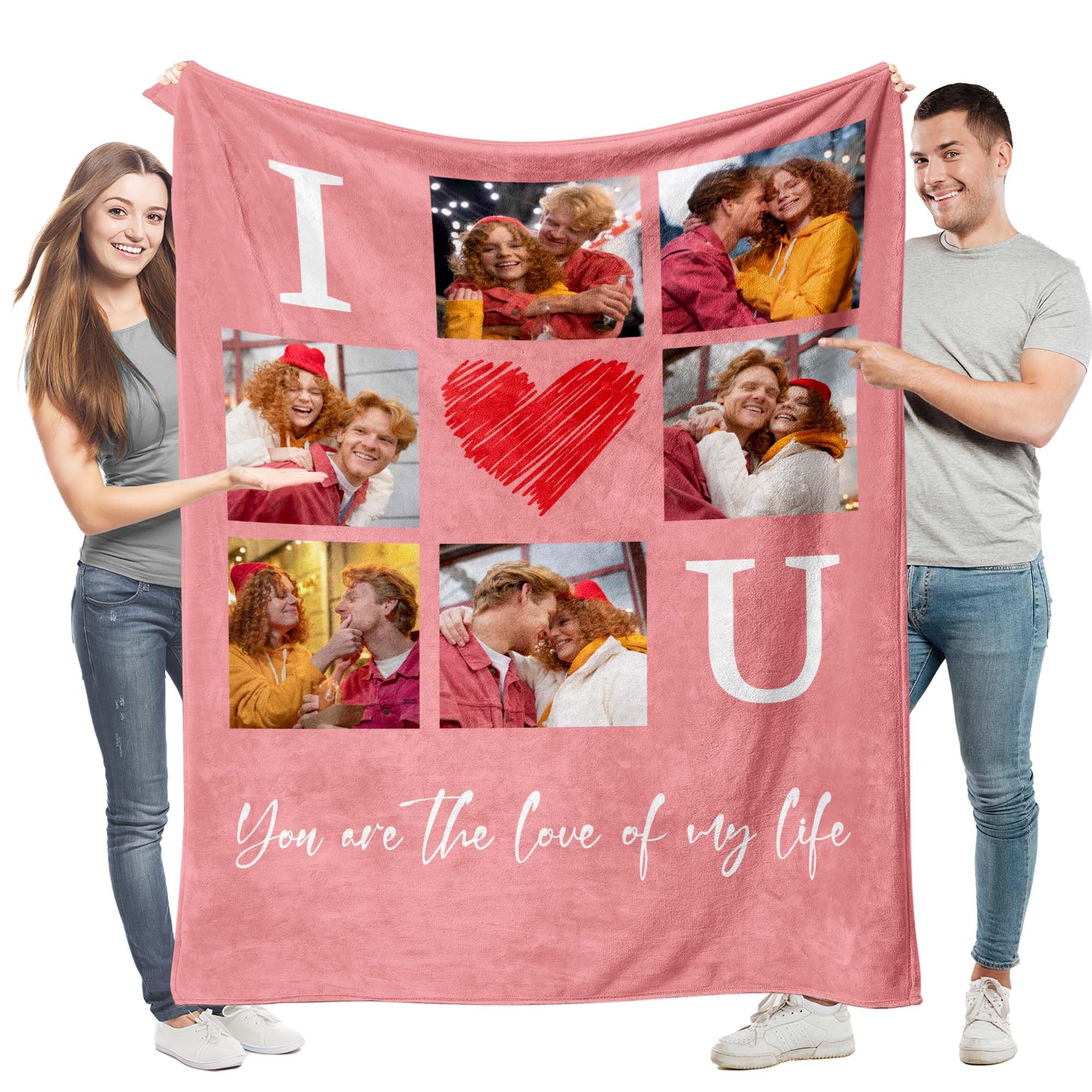 Easycosy Personalised Blanket Photo and Text Custom Blanket with Pictures for Adults Kids Throw Blanket Personalised Gifts for Women Men Him Her Customised Photo Gifts for Birthday Anniversary