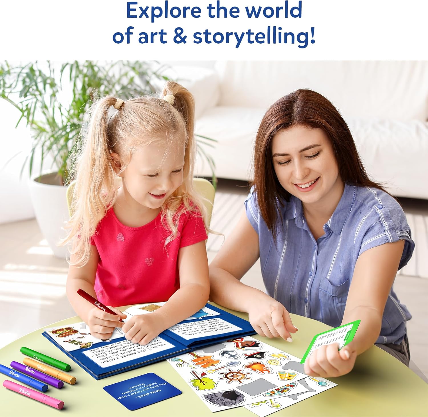 Skillmatics Storybook Art Kit - Create Adventure Stories, DIY Craft & Writing Kit with 300+ Stickers, Scrapbooking & Journal Activity, Easter Gifts for Kids Ages 5, 6, 7, 8, 9, 10