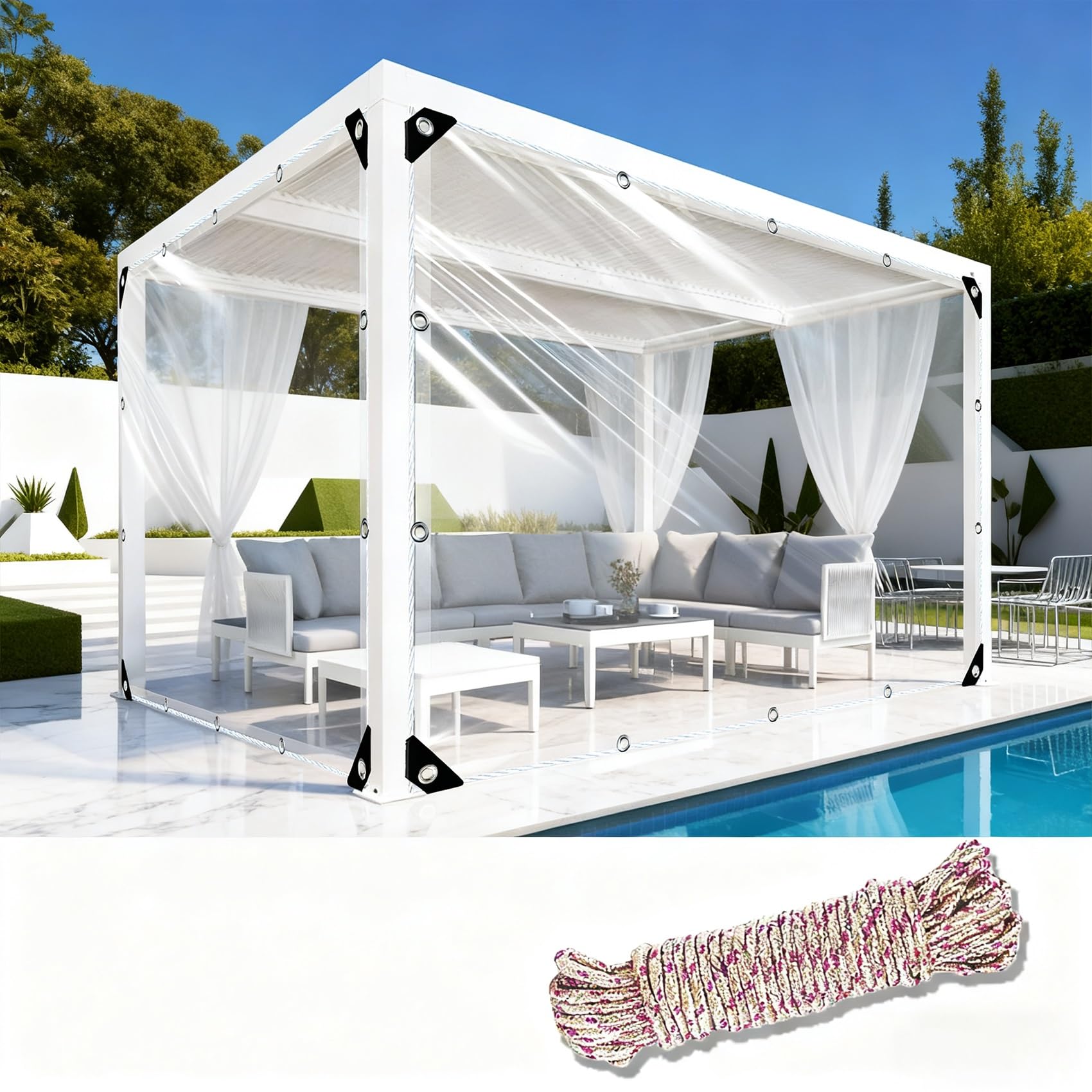 Tarpaulin waterproof transparente y lona impermeable exterior 1.3x2