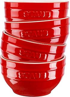 STAUB Ceramique - Cuencos de cereales (400 ml, 4 unidades, 12 cm), color rojo