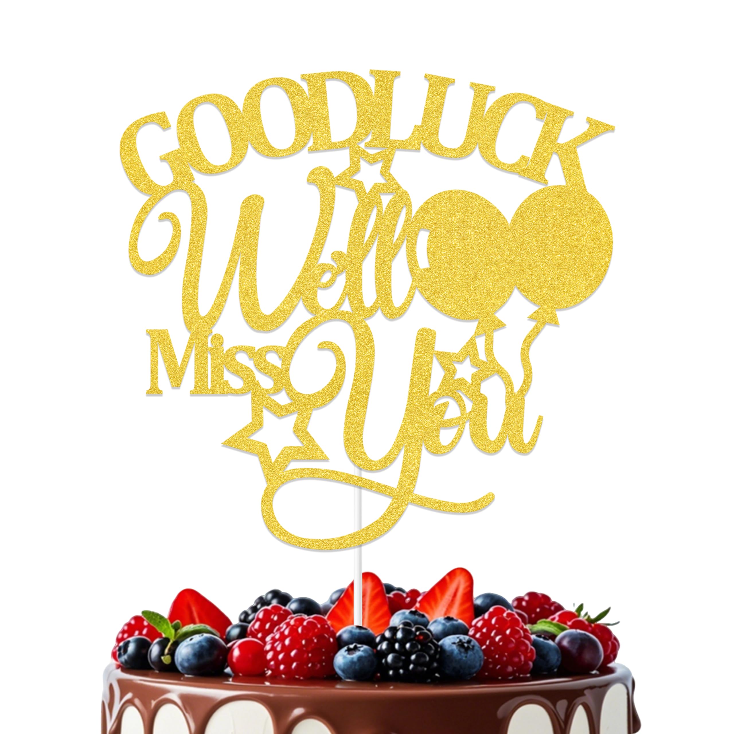 Aumccxz Good Luck We'll Miss You Cake Topper Happy Retirement Cake Topper Good Luck Finding Better Coworkers Than Us Farewell Party Decorations Gold