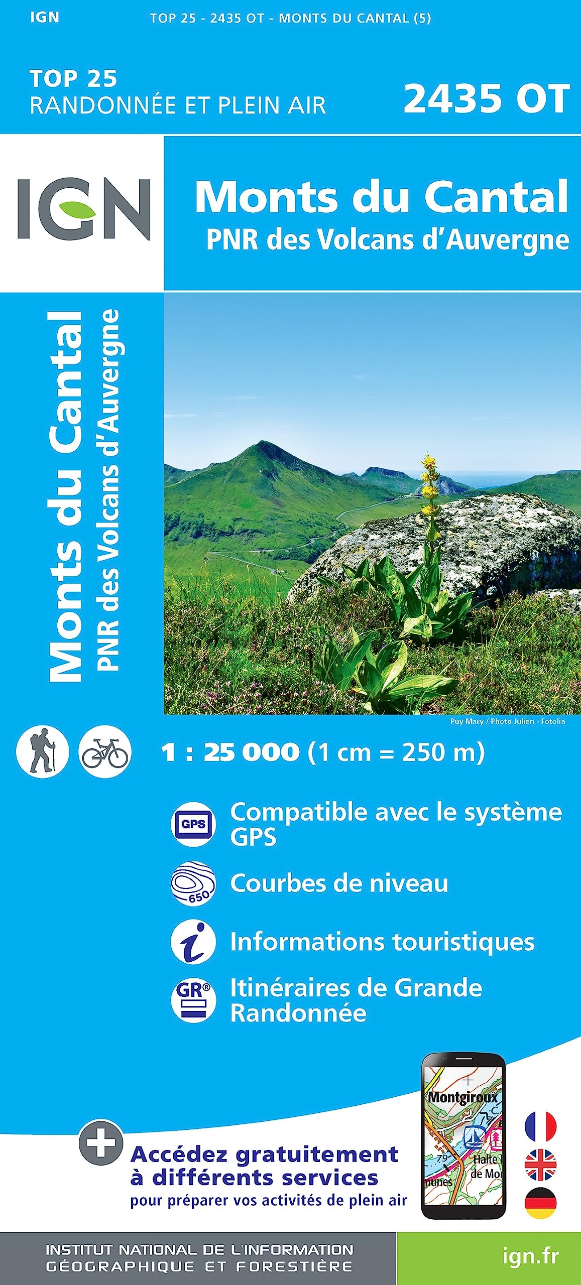 Monts du Cantal PNR des Volcans d'Auvergne: 2435OT (TOP 25)