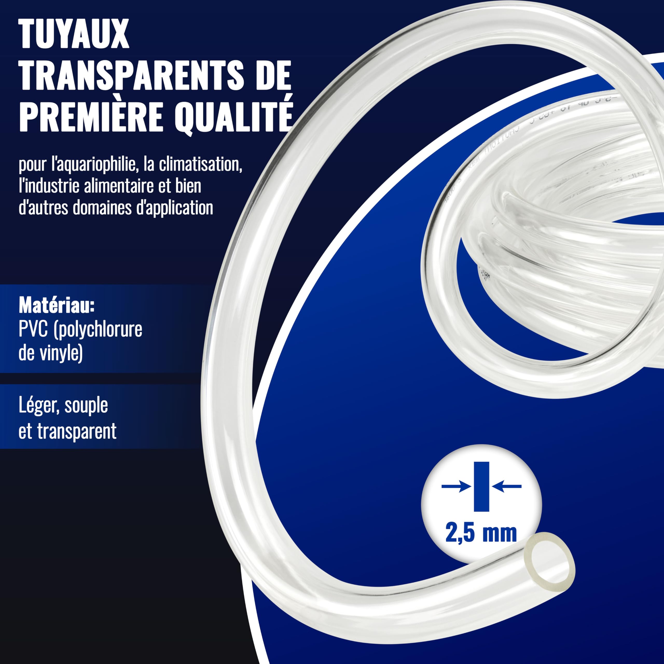Poppstar Tuyau PVC 10m Transparent (13/18mm, -5 °C à 65 °C, max. 1,5 bar) pour Aliments, Eau