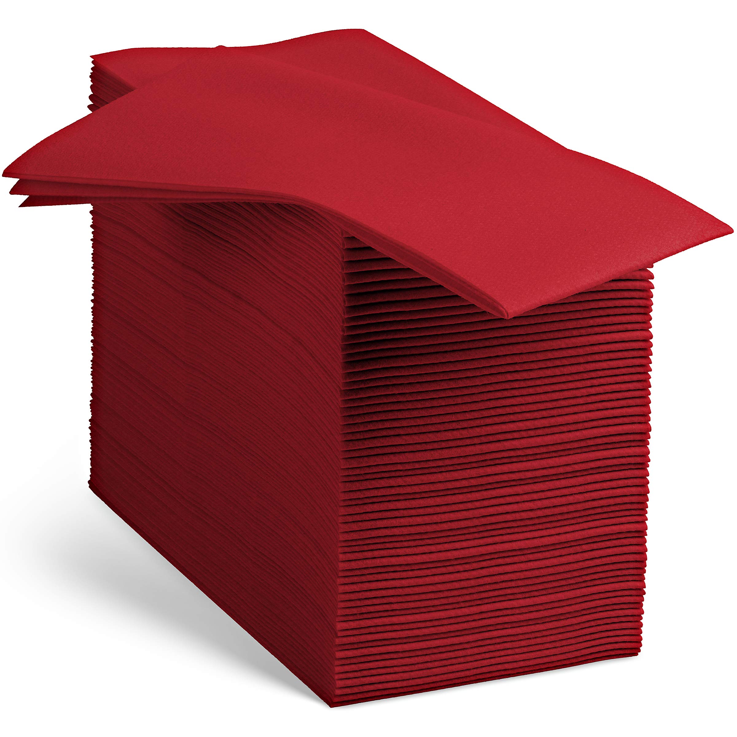 100 Linen-Feel Colored Paper Napkins - Decorative Cloth-Like Burgundy Dinner Napkins - Soft and Absorbent. for Kitchen, Party, Wedding, Bathroom Or Any Occasion. (Pack of 100) — image 1